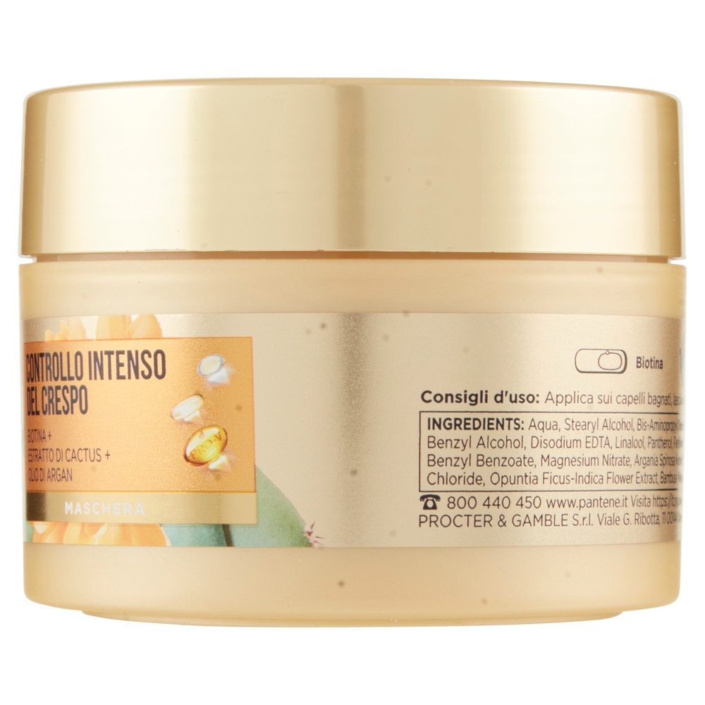 Pantene Maschera Capelli Miracles Controllo Intenso del Crespo con Biotina+Cactus+Olio Argan 160 ml